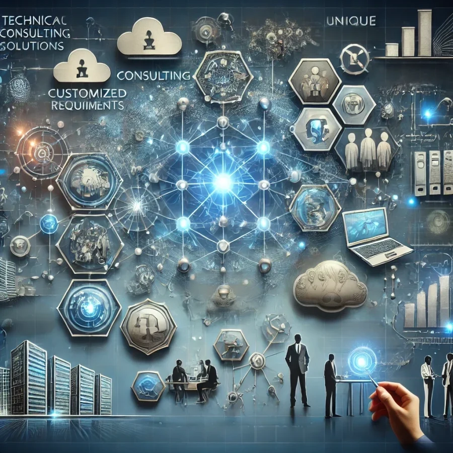 DALL·E 2025-02-06 10.32.16 - A high-quality conceptual illustration representing Technical Consulting for Unique Requirements